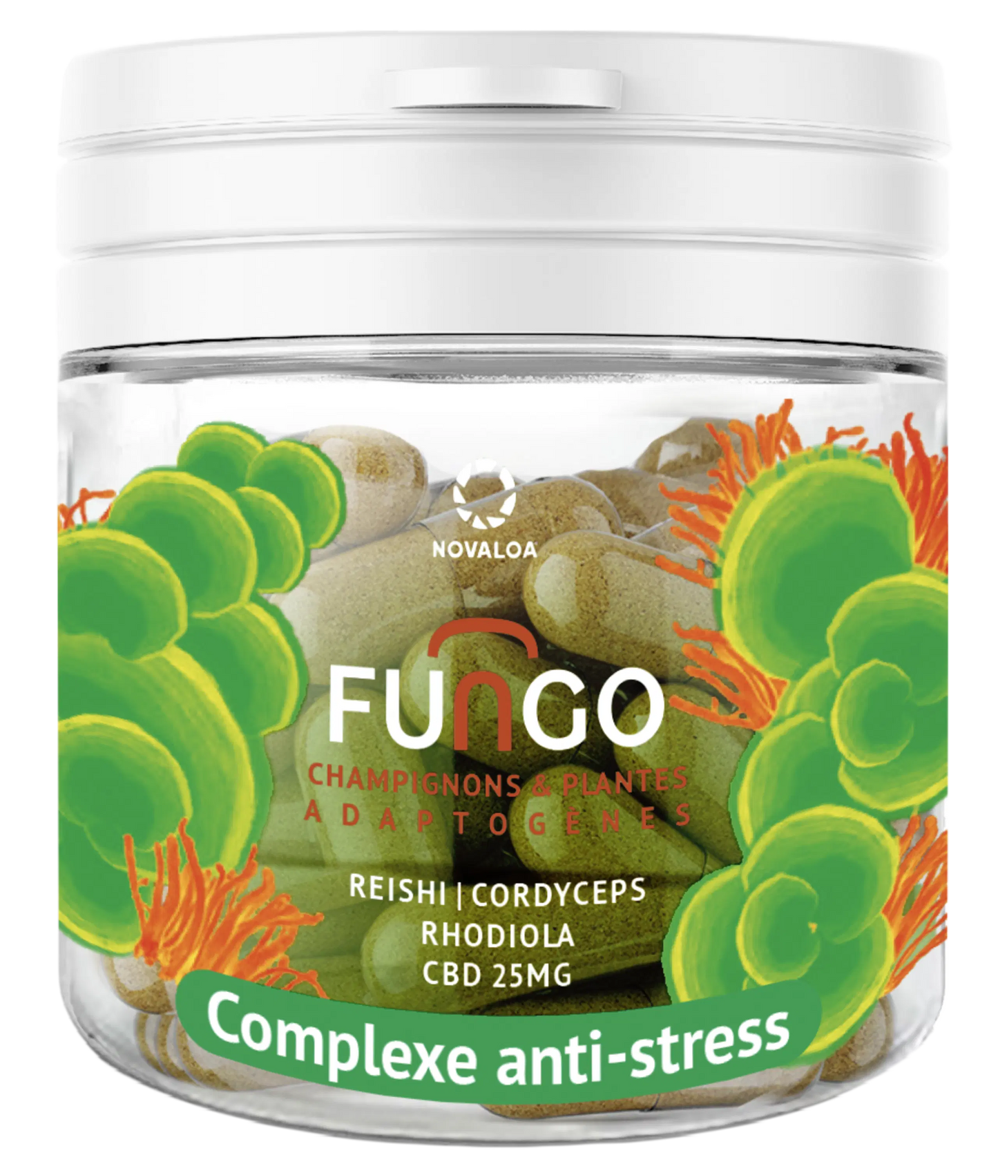 Gélules CBD – Complexe Antistress – Fungo – Champignons et plantes adaptogènes